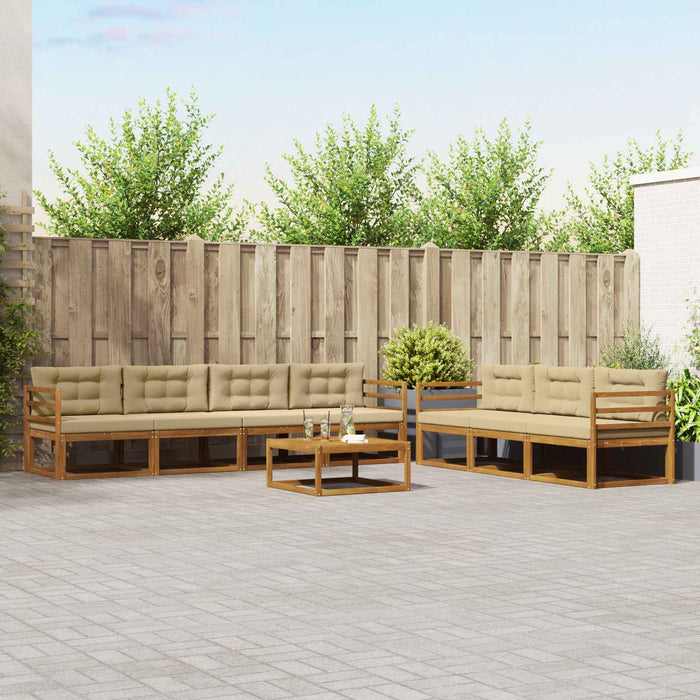 Set de canapele de exterior cu pernă 8 pcs Natural și Bej - WALTI WALTI