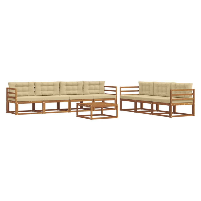 Set de canapele de exterior cu pernă 8 pcs Natural și Bej - WALTI WALTI