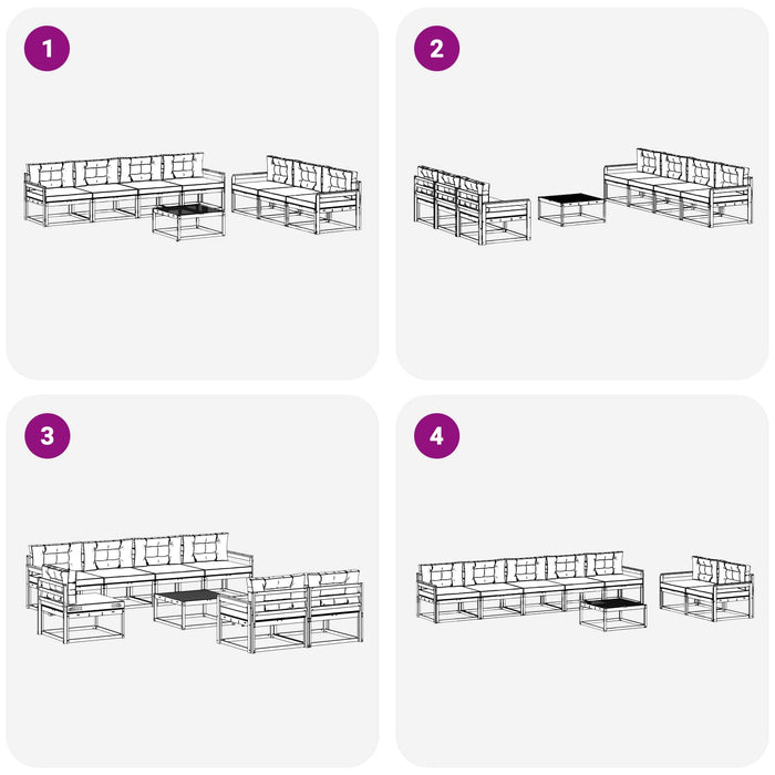 Set de canapele de exterior cu pernă 8 pcs Natural și Antracit - WALTI WALTI