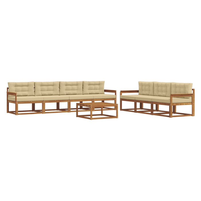 Set de canapele de exterior cu pernă 8 pcs Natural și Bej - WALTI WALTI