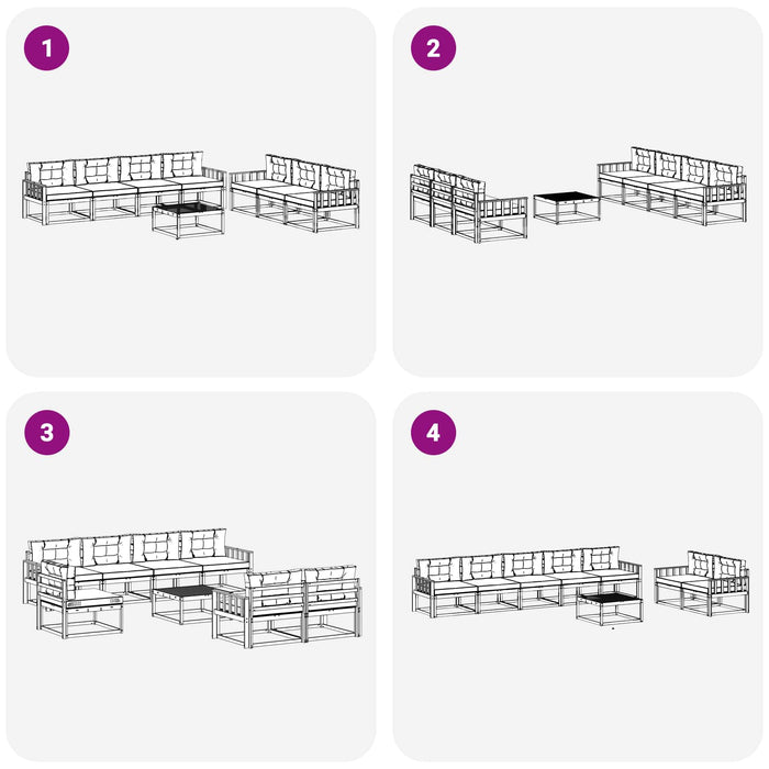 Set de canapele de exterior cu pernă 8 pcs Natural și Crem - WALTI WALTI