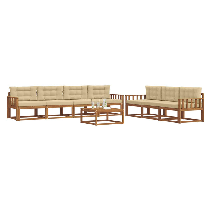 Set de canapele de exterior cu pernă 8 pcs Natural și Bej - WALTI WALTI