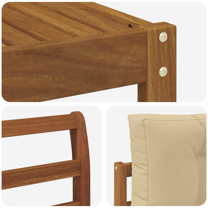 Set de canapele de exterior cu pernă 8 pcs Natural și Bej - WALTI WALTI