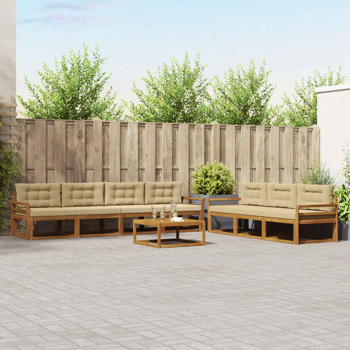 Set de canapele de exterior cu pernă 8 pcs Natural și Bej - WALTI WALTI