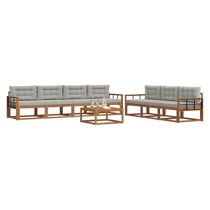 Set de canapele de exterior 8 pcs Gri natural și deschis - WALTI WALTI