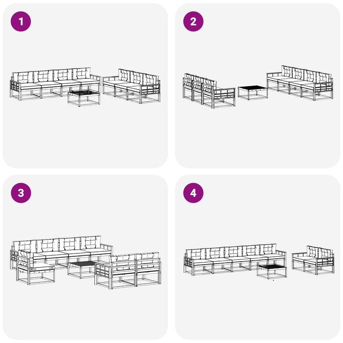 Set de canapele de exterior cu pernă 8 pcs Natural și Antracit - WALTI WALTI