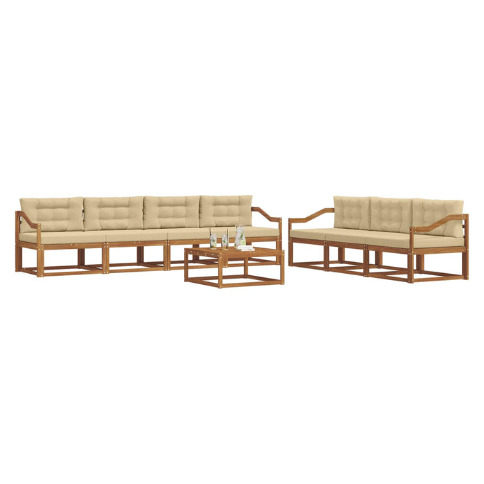 Set de canapele de exterior cu pernă 8 pcs Natural și Bej - WALTI WALTI