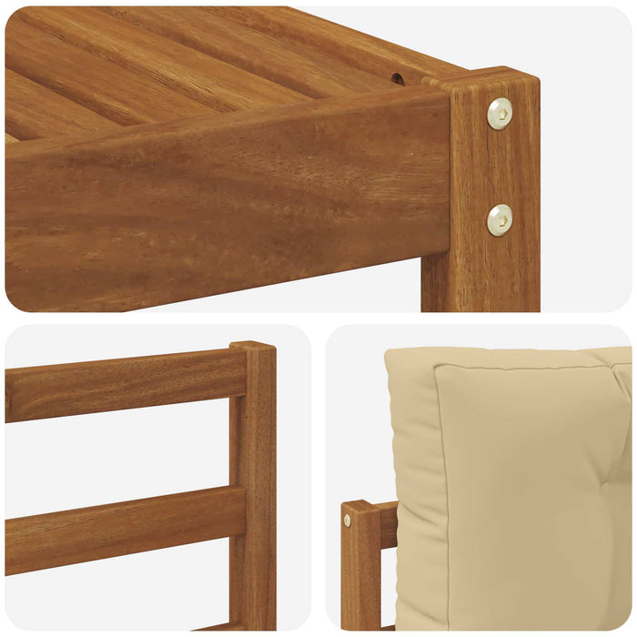 Set de canapele de exterior cu pernă 8 pcs Natural și Bej - WALTI WALTI