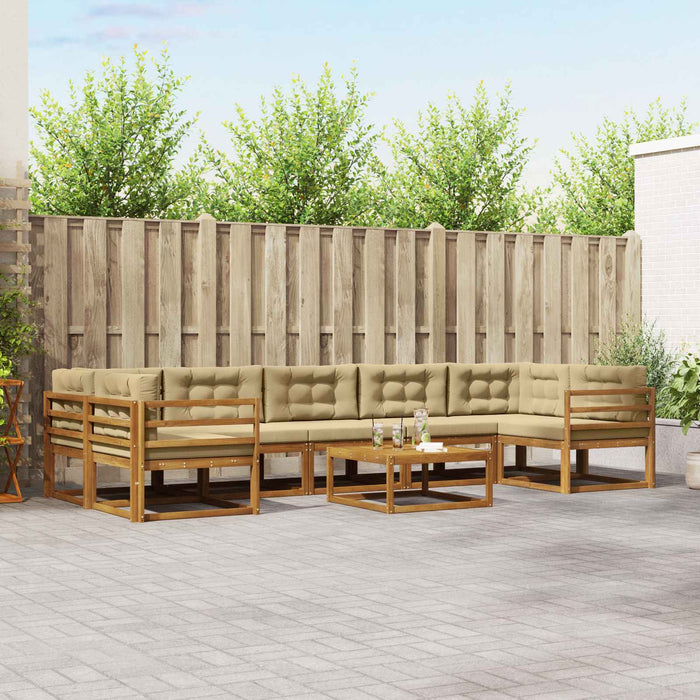 Set de canapele de exterior cu pernă 8 pcs Natural și Bej - WALTI WALTI