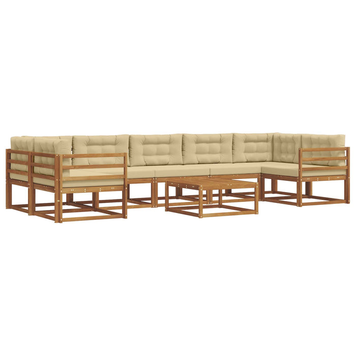 Set de canapele de exterior cu pernă 8 pcs Natural și Bej - WALTI WALTI