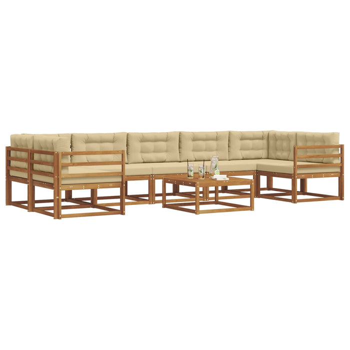 Set de canapele de exterior cu pernă 8 pcs Natural și Bej - WALTI WALTI
