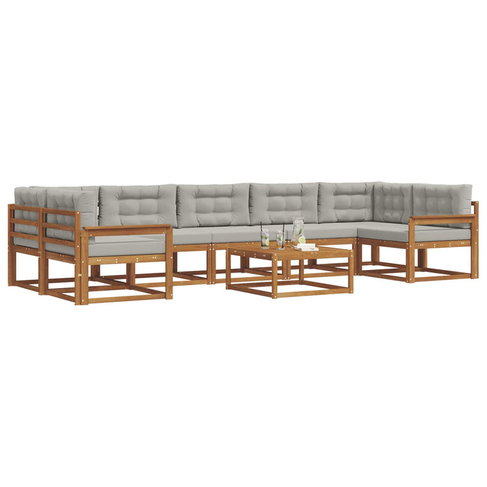 Set de canapele de exterior 8 pcs Gri natural și deschis - WALTI WALTI