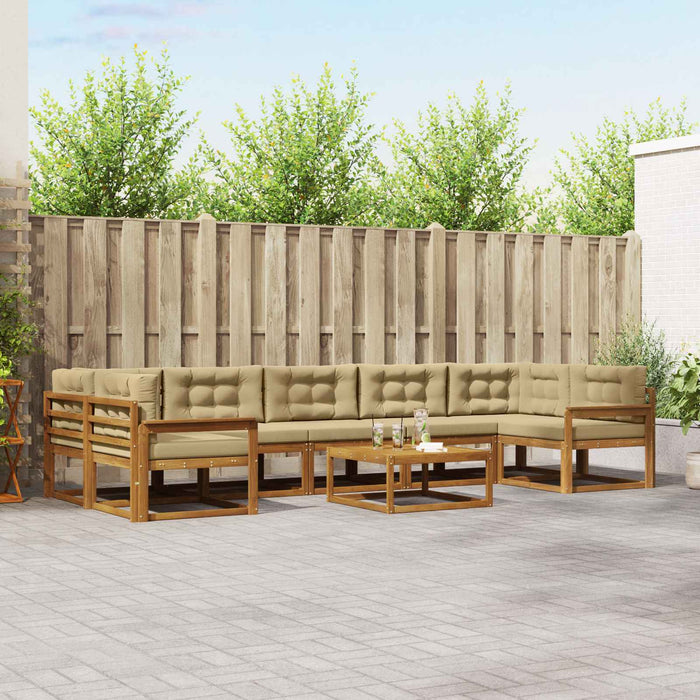 Set de canapele de exterior cu pernă 8 pcs Natural și Bej - WALTI WALTI