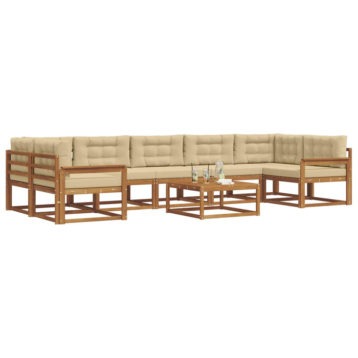 Set de canapele de exterior cu pernă 8 pcs Natural și Bej - WALTI WALTI