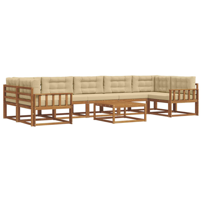 Set de canapele de exterior cu pernă 8 pcs Natural și Bej - WALTI WALTI