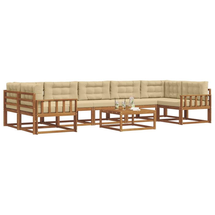 Set de canapele de exterior cu pernă 8 pcs Natural și Bej - WALTI WALTI
