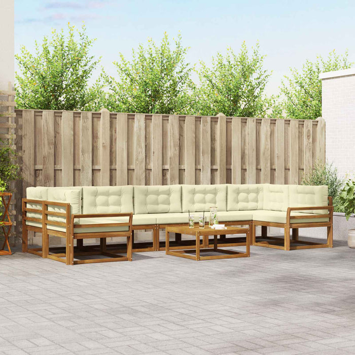 Set de canapele de exterior cu pernă 8 pcs Natural și Crem - WALTI WALTI
