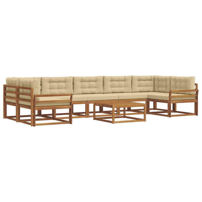 Set de canapele de exterior cu pernă 8 pcs Natural și Bej - WALTI WALTI