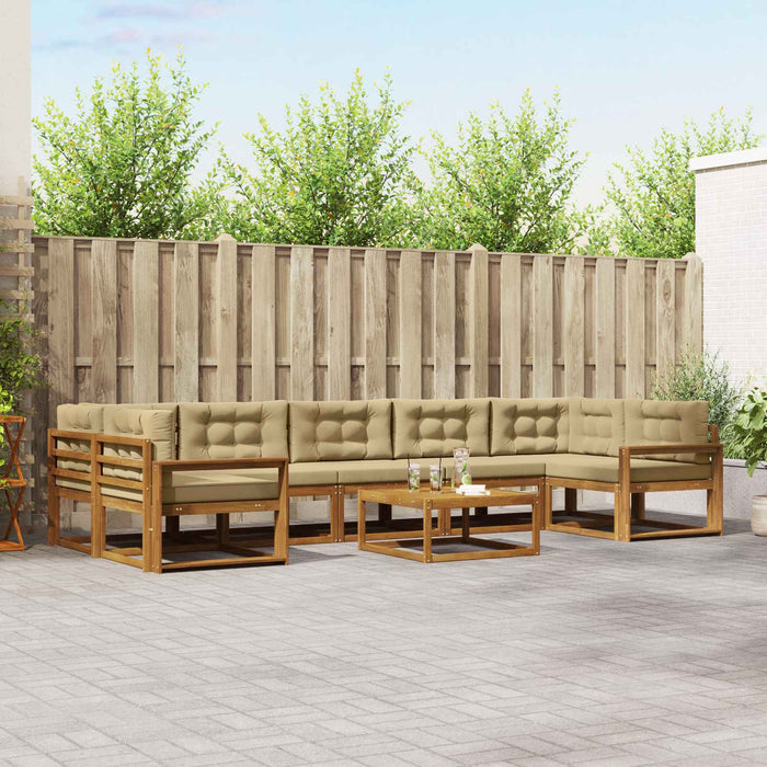 Set de canapele de exterior cu pernă 8 pcs Natural și Bej - WALTI WALTI