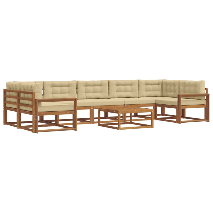 Set de canapele de exterior cu pernă 8 pcs Natural și Bej - WALTI WALTI