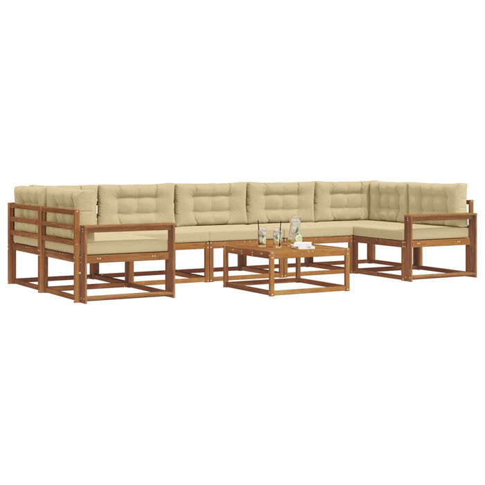 Set de canapele de exterior cu pernă 8 pcs Natural și Bej - WALTI WALTI