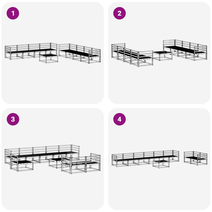 Set de canapele de exterior 9 pcs natural Lemn Solid de Acacia - WALTI WALTI