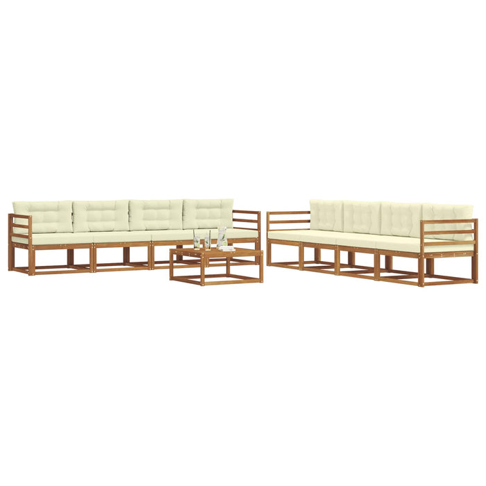 Set de canapele de exterior cu pernă 9 pcs Natural și Crem - WALTI WALTI