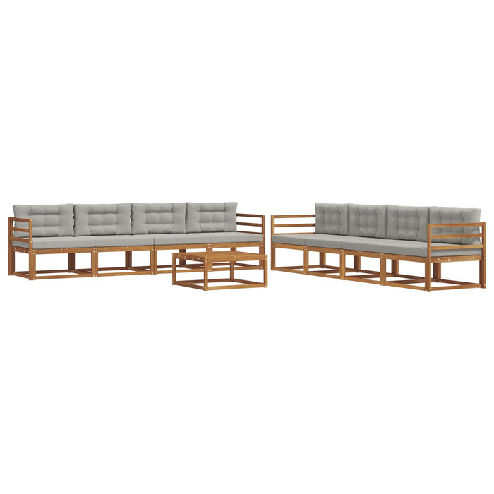 Set de canapele de exterior 9 pcs Gri natural și deschis WALTI