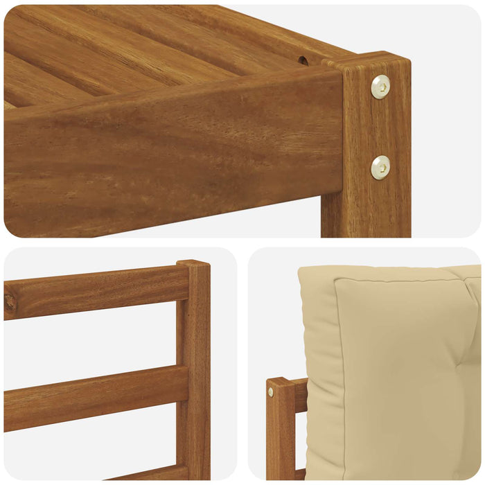 Set de canapele de exterior cu pernă 9 pcs Natural și Bej WALTI