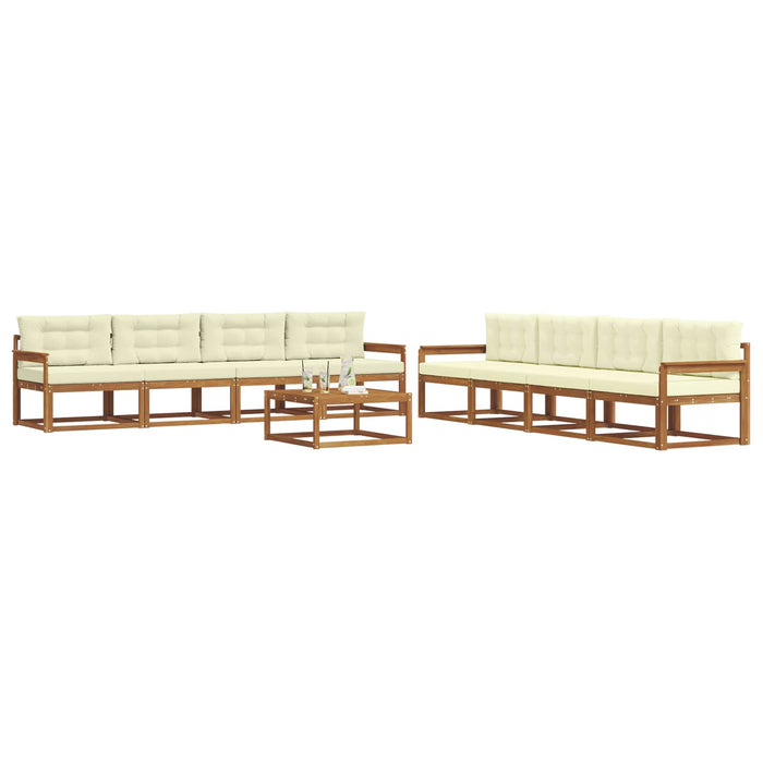 Set de canapele de exterior cu pernă 9 pcs Natural și Crem - WALTI WALTI