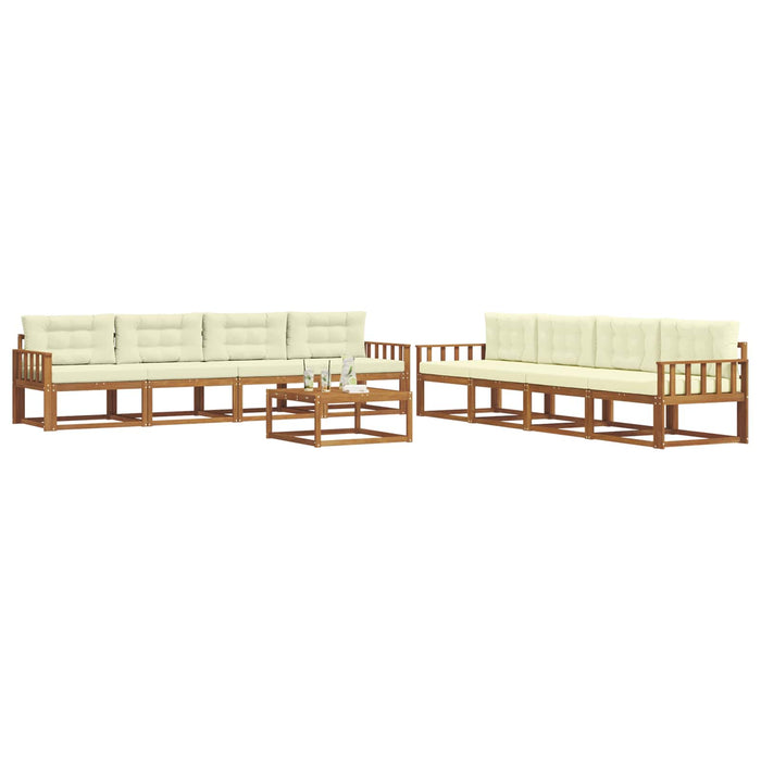 Set de canapele de exterior cu pernă 9 pcs Natural și Crem - WALTI WALTI