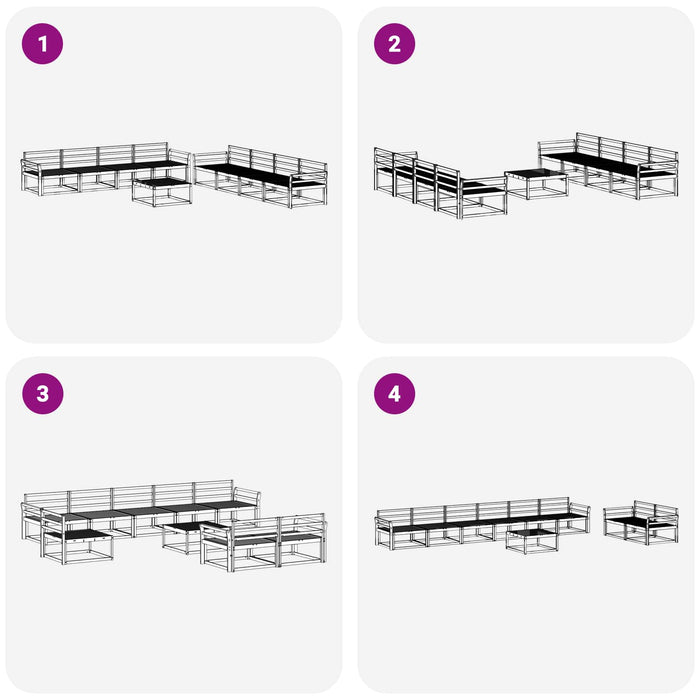 Set de canapele de exterior 9 pcs natural Lemn Solid de Acacia - WALTI WALTI