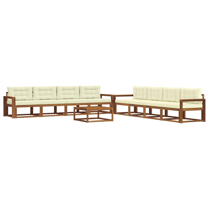 Set de canapele de exterior cu pernă 9 pcs Natural și Crem - WALTI WALTI
