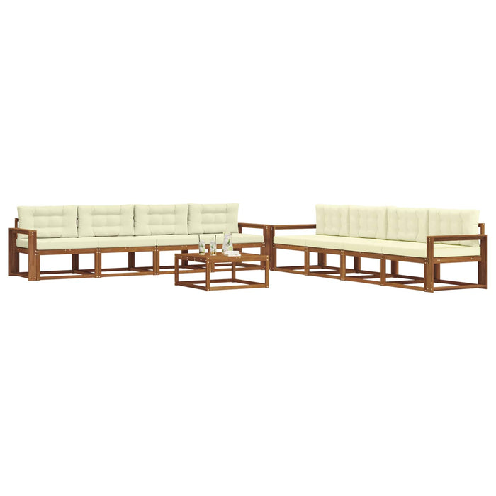 Set de canapele de exterior cu pernă 9 pcs Natural și Crem - WALTI WALTI