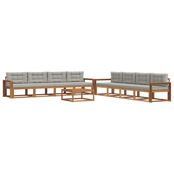 Set de canapele de exterior 9 pcs Gri natural și deschis WALTI