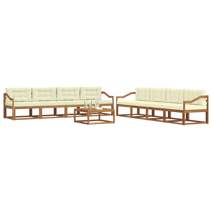 Set de canapele de exterior cu pernă 9 pcs Natural și Crem - WALTI WALTI