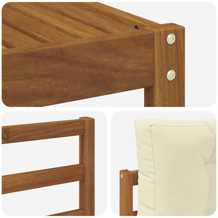 Set de canapele de exterior cu pernă 4 pcs Natural și Crem WALTI