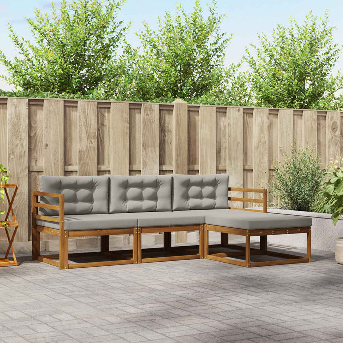 Set de canapele de exterior 4 pcs Gri natural și deschis WALTI
