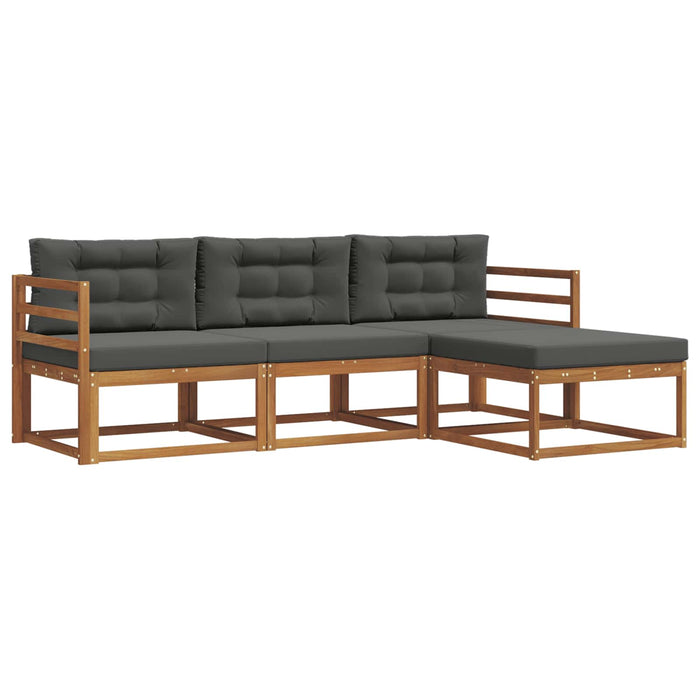 Set de canapele de exterior cu pernă 4 pcs Natural și Antracit WALTI