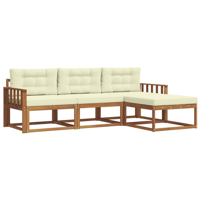 Set de canapele de exterior cu pernă 4 pcs Natural și Crem WALTI