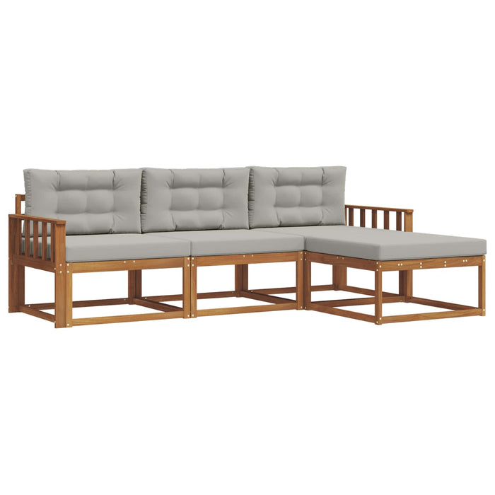 Set de canapele de exterior 4 pcs Gri natural și deschis WALTI