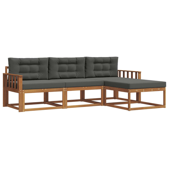 Set de canapele de exterior cu pernă 4 pcs Natural și Antracit WALTI