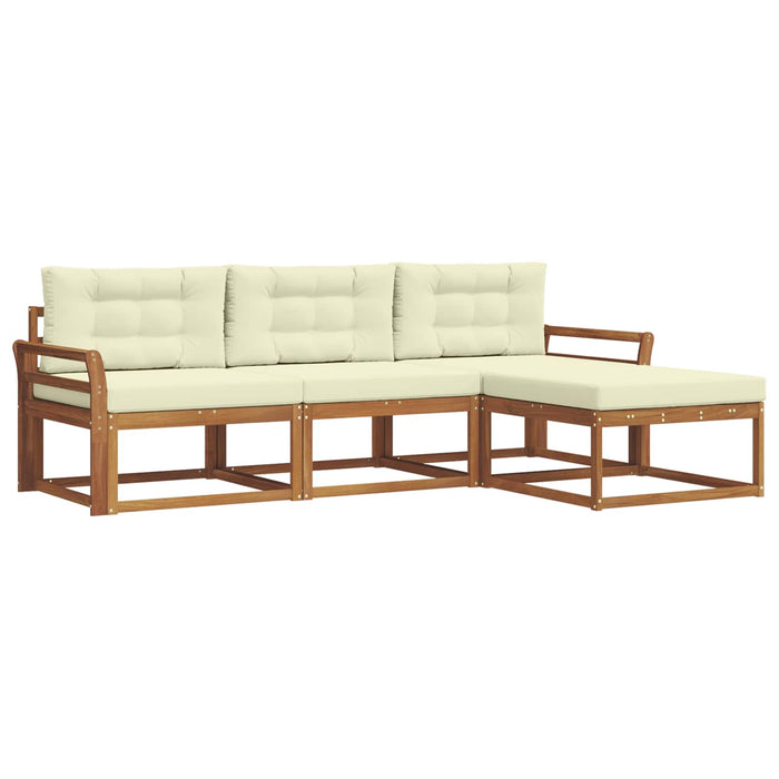 Set de canapele de exterior cu pernă 4 pcs Natural și Crem WALTI