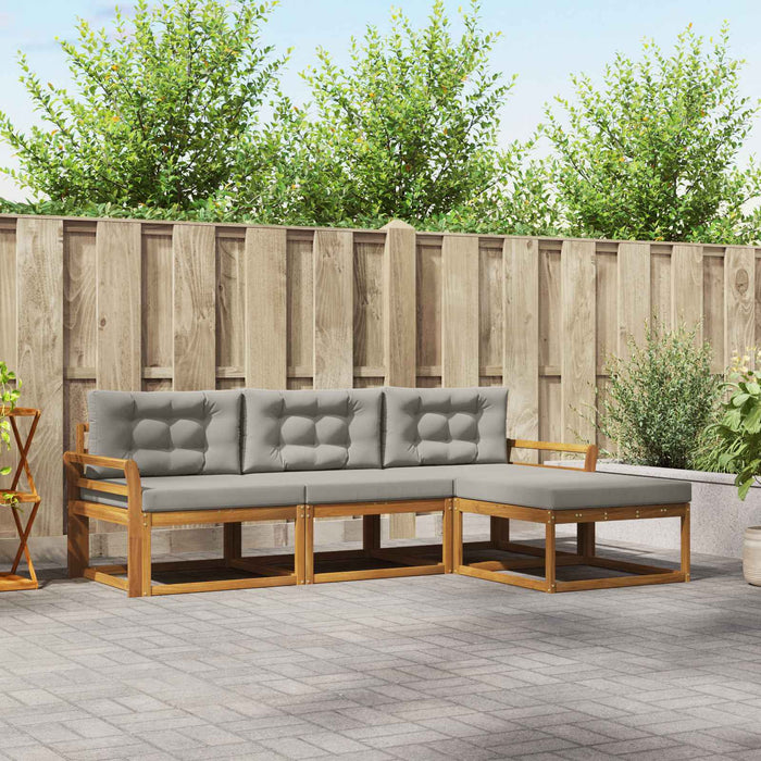 Set de canapele de exterior 4 pcs Gri natural și deschis WALTI