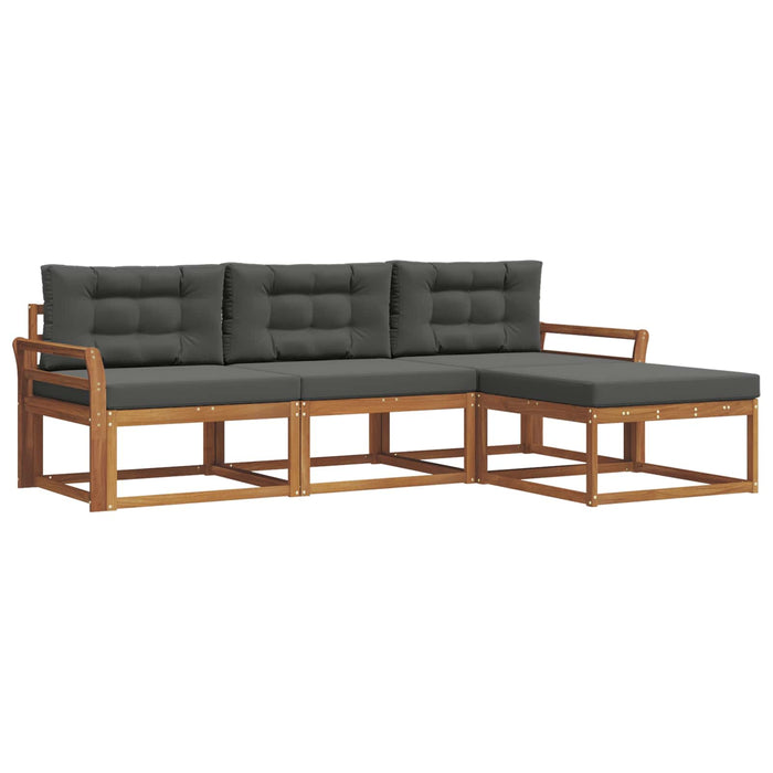 Set de canapele de exterior cu pernă 4 pcs Natural și Antracit WALTI