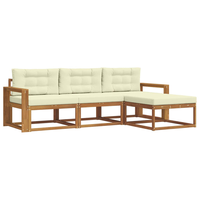 Set de canapele de exterior cu pernă 4 pcs Natural și Crem WALTI