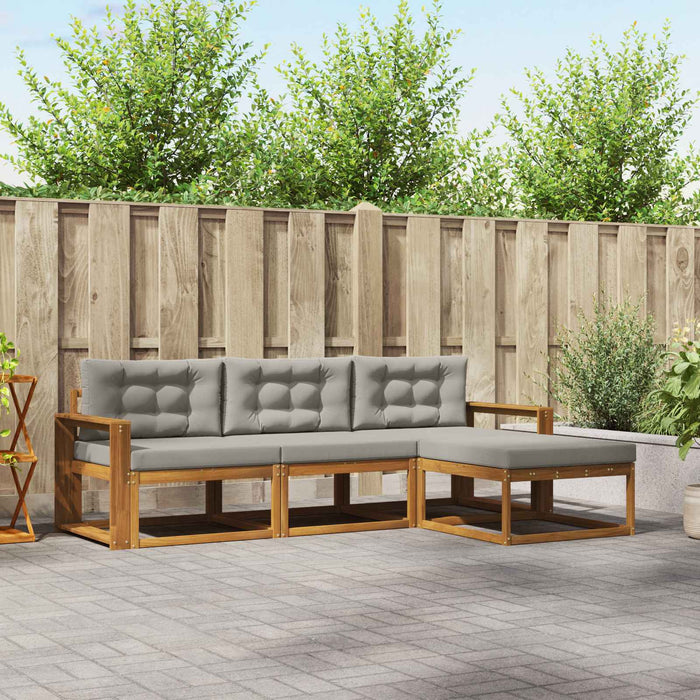 Set de canapele de exterior 4 pcs Gri natural și deschis WALTI