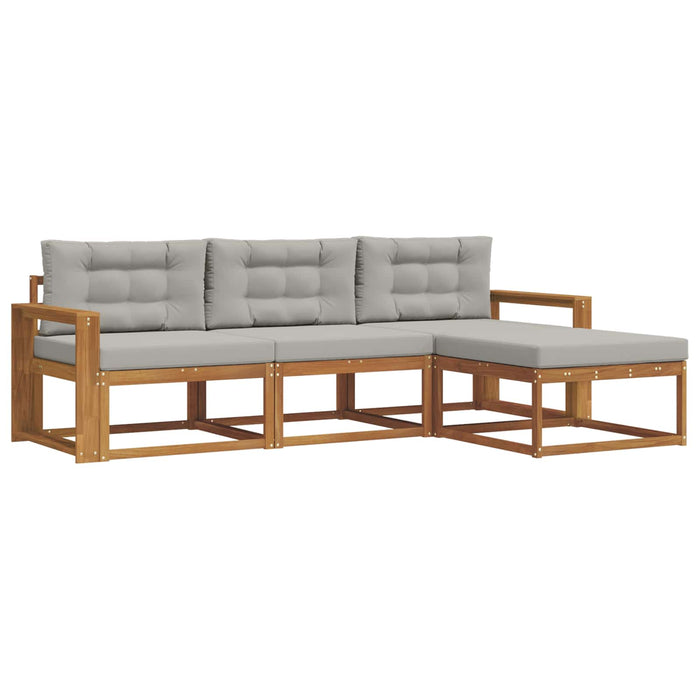 Set de canapele de exterior 4 pcs Gri natural și deschis WALTI