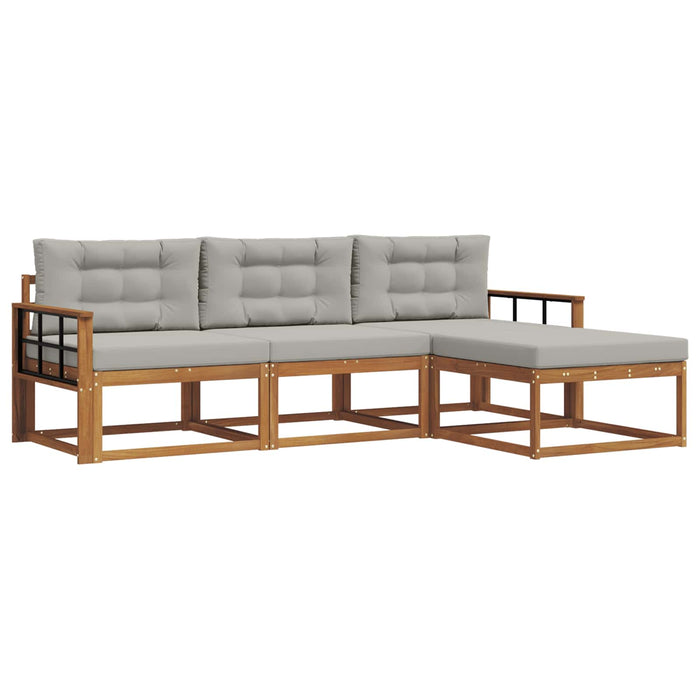 Set de canapele de exterior 4 pcs Gri natural și deschis WALTI