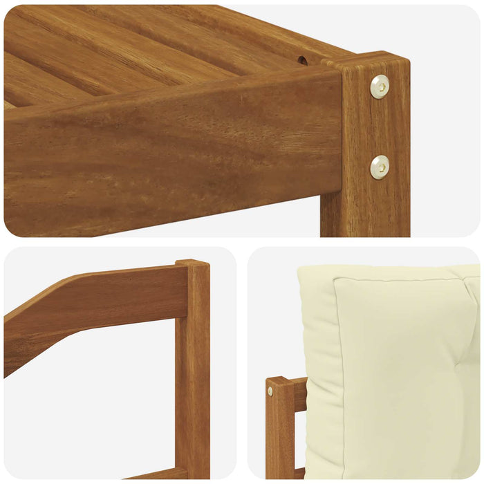 Set de canapele de exterior cu pernă 4 pcs Natural și Crem WALTI